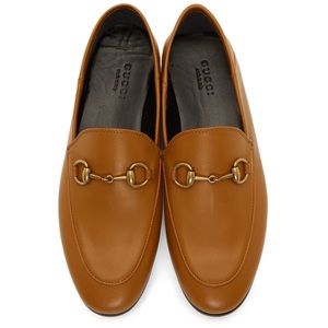GUCCI
Tan Strawberry Brixton Loafers US Size 7.5